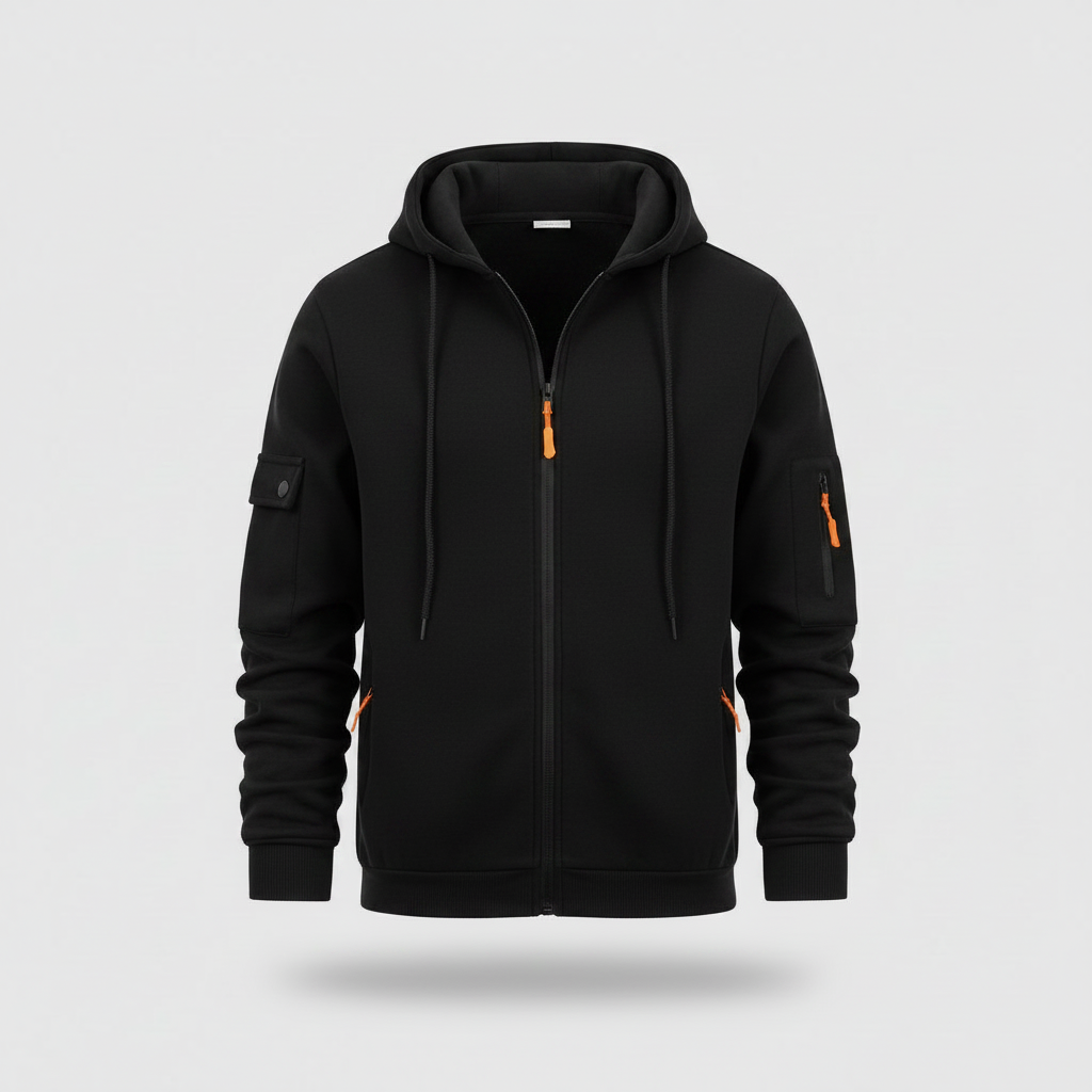 Herren Kapuzenpullover | Utility Hoodie mit Reißverschluss