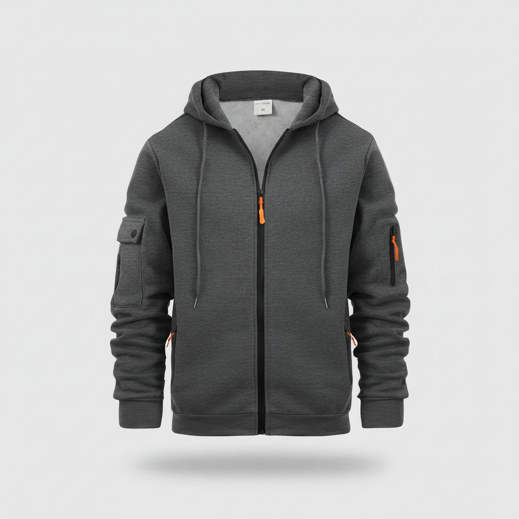 Herren Kapuzenpullover | Utility Hoodie mit Reißverschluss
