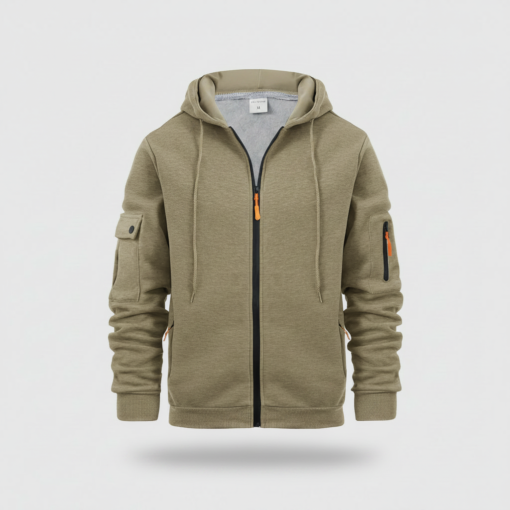 Herren Kapuzenpullover | Utility Hoodie mit Reißverschluss