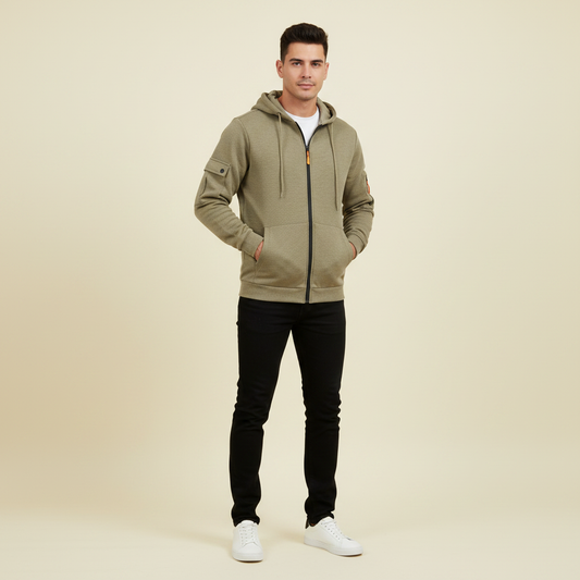 Herren Kapuzenpullover | Utility Hoodie mit Reißverschluss
