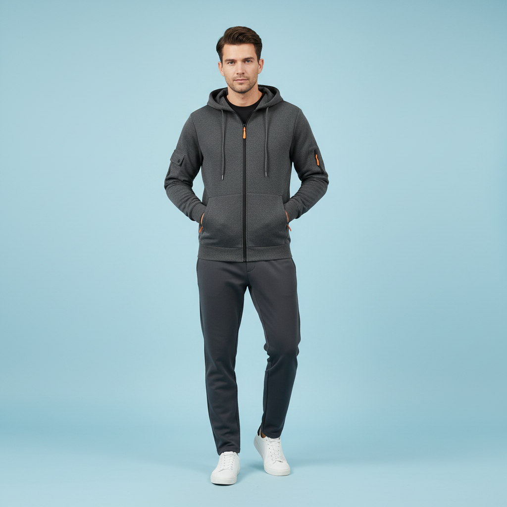 Herren Kapuzenpullover | Utility Hoodie mit Reißverschluss