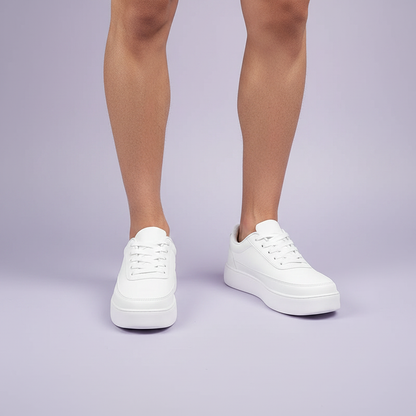 Herren Plateau-Sneaker Weiß | Modische Schnürschuhe