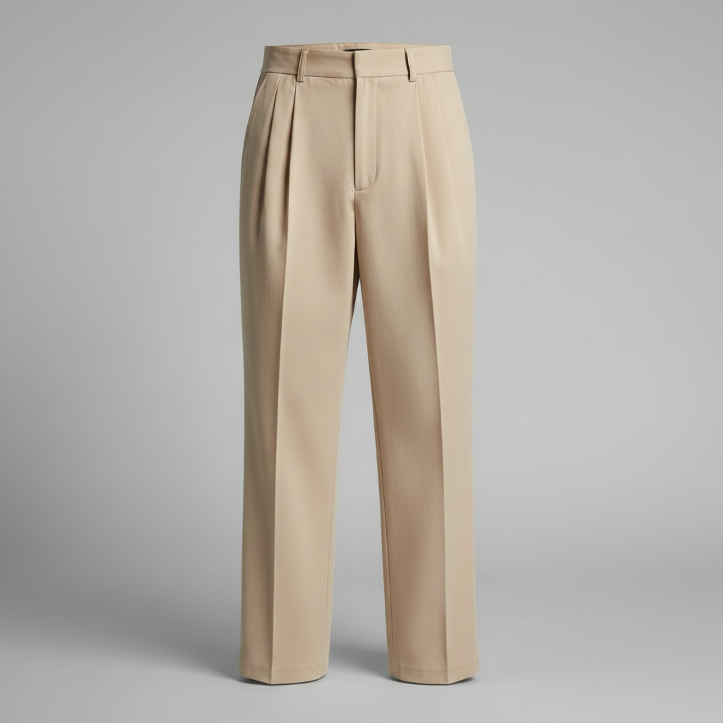 Herren Plissee Hose | Gerade Geschnittene Formale Hosen