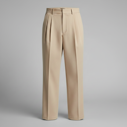 Herren Plissee Hose | Gerade Geschnittene Formale Hosen