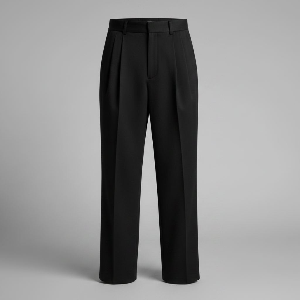 Herren Plissee Hose | Gerade Geschnittene Formale Hosen