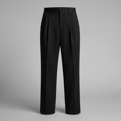 Herren Plissee Hose | Gerade Geschnittene Formale Hosen