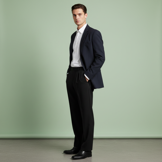 Herren Plissee Hose | Gerade Geschnittene Formale Hosen