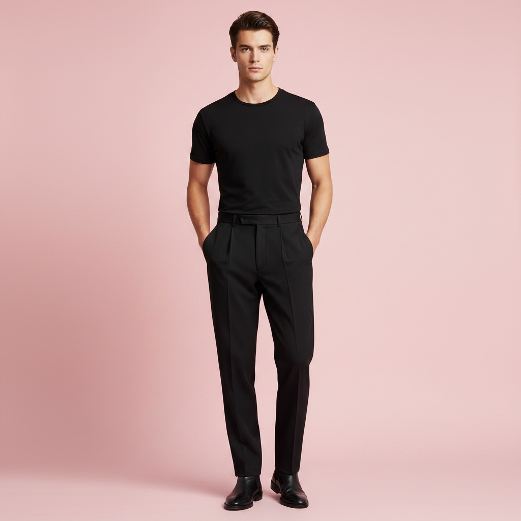 Herren Plissee Hose | Gerade Geschnittene Formale Hosen