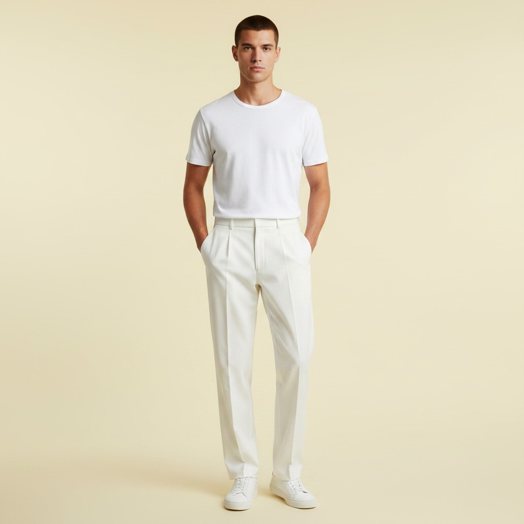 Herren Plissee Hose | Gerade Geschnittene Formale Hosen