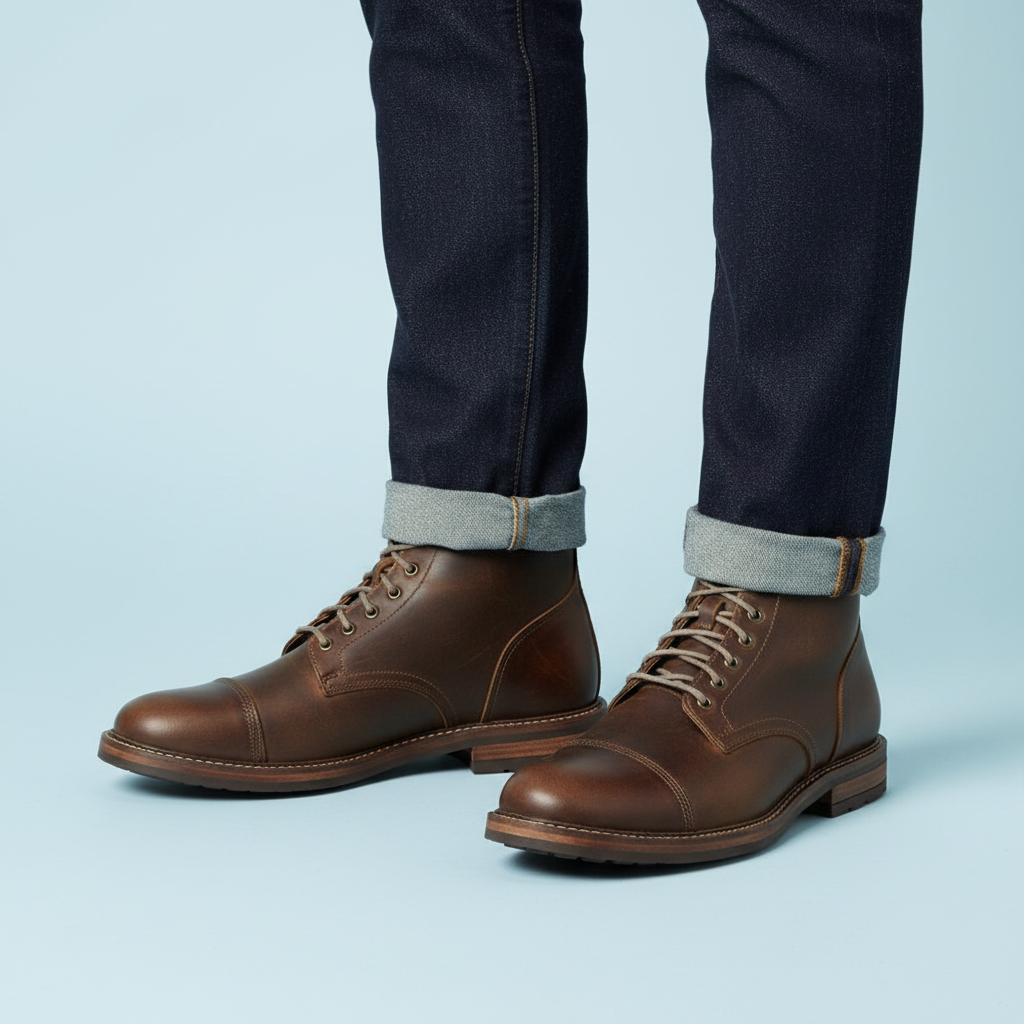 Herren Schnürstiefel | Robuste Arbeitsstiefel mit Knöcheldesign