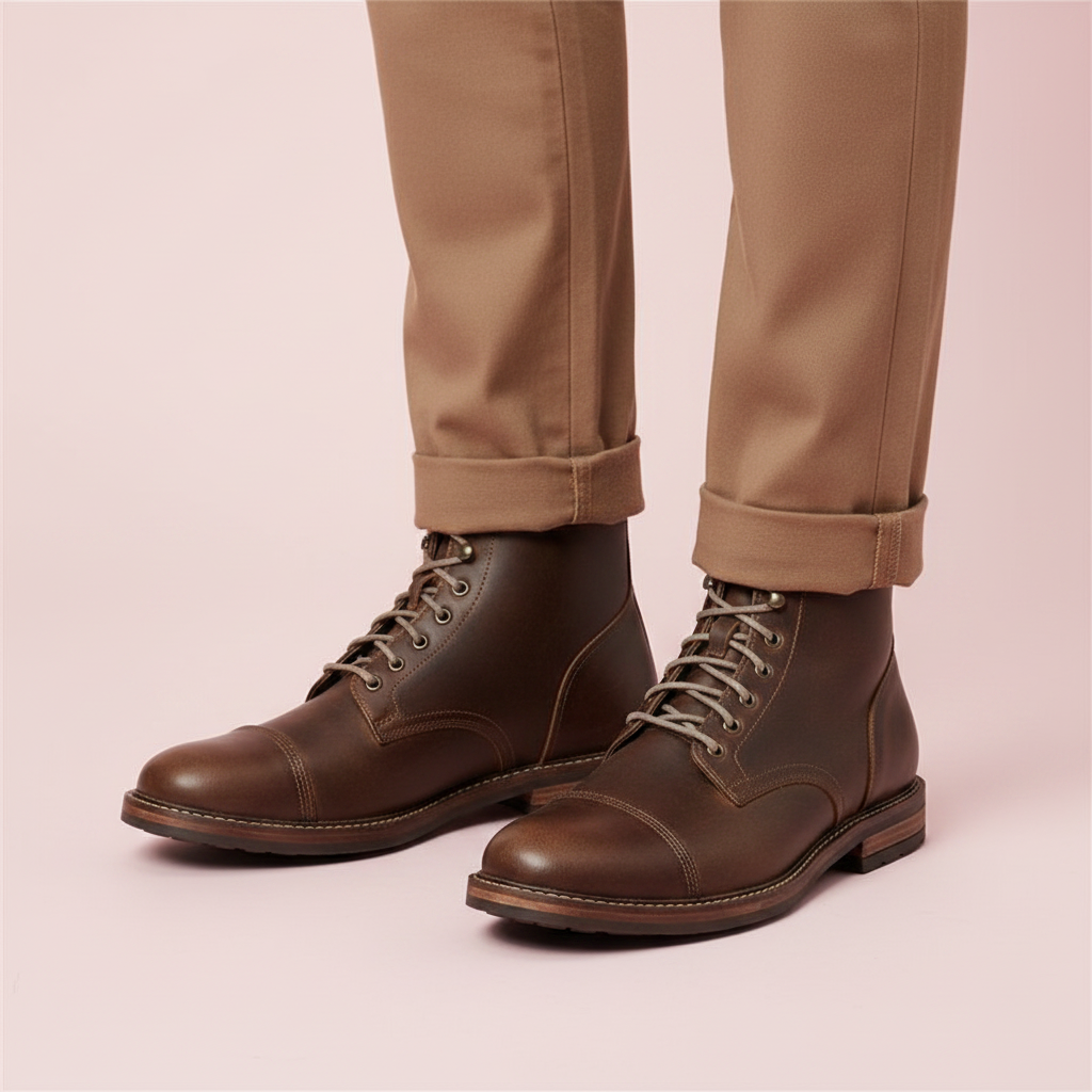 Herren Schnürstiefel | Robuste Arbeitsstiefel mit Knöcheldesign